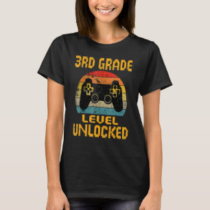 T-shirt Niveau 3e année Gamer débloqué 1er jour d'école B