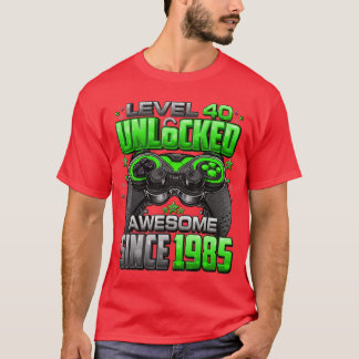 T-shirt Niveau 40 Débloqué Incroyable Depuis 1985 40e Anni