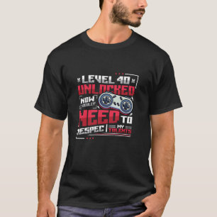 T-shirt Niveau 40 Déverrouillé Respecter Mes Talents Amusa