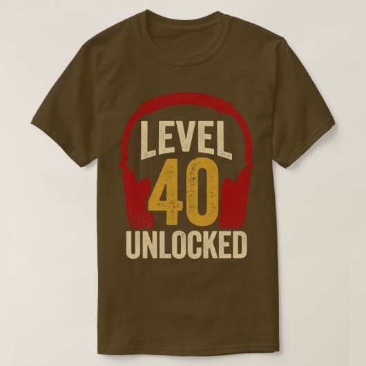 T-shirt Niveau 40 Jeu vidéo déverrouillé Cadeau Anniversai (Design devant)