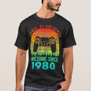 T-shirt Niveau 41 Déverrouillé Awesome Depuis 1980 Jeu V