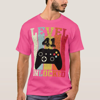 T-shirt Niveau 41 Déverrouillé Vidéo amusante 41e cadeau d