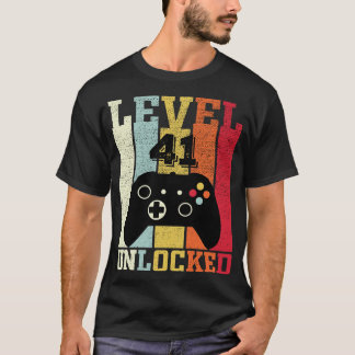 T-shirt Niveau 41 Déverrouillé Vidéo amusante 41e cadeau d
