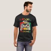 T-shirt Niveau 41 Vidéogamer Déverrouillé Né En 1980 41 An (Devant entier)