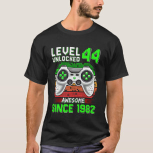 T-shirt Niveau 44 Débloqué Incroyable Depuis 1982 Joueur D