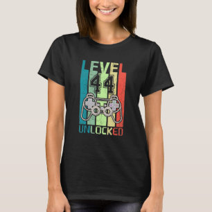 T-shirt Niveau 44 Déverrouillé Jeu vidéo 44e anniversaire