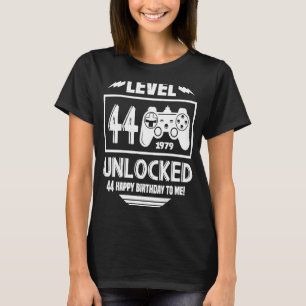 T-shirt Niveau 44 Gamer Unlock Né en 1979 44e anniversaire