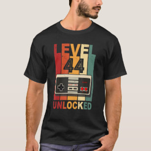 T-shirt Niveau 44 Jeu vidéo déverrouillé 44e anniversaire