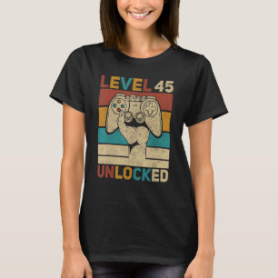 T-shirt Niveau 45 Déverrouillé 45e anniversaire 45 ans Gam