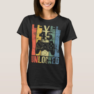 T-shirt Niveau 45 Déverrouillé 45e anniversaire pour les j