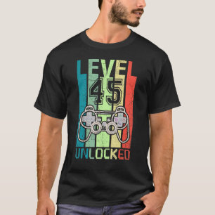 T-shirt Niveau 45 Jeu vidéo déverrouillé 45e anniversaire