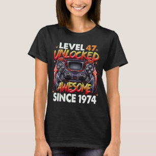 T-shirt Niveau 47 Débloqué Incroyable Depuis 1974 47e Anni