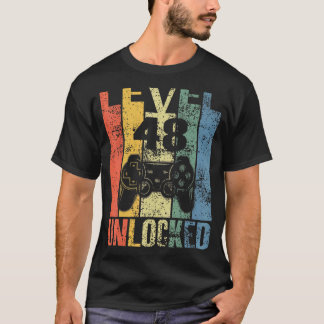 T-shirt Niveau 48 Déverrouillé 48e anniversaire pour les j