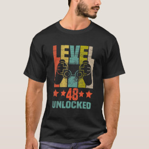 T-shirt Niveau 48 Déverrouillé Funny Video Gamer 48e anniv
