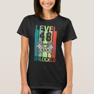 T-shirt Niveau 48 Déverrouillé Jeu vidéo 48e anniversaire 