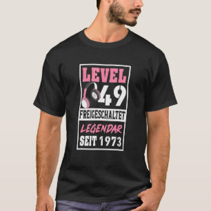 T-shirt Niveau 49 ans Gamer Girl Seit 1973 Anniversaire Vi
