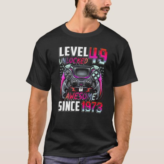 T-shirt Niveau 49 Déverrouillé stupéfiant depuis 1973 49e (Devant)