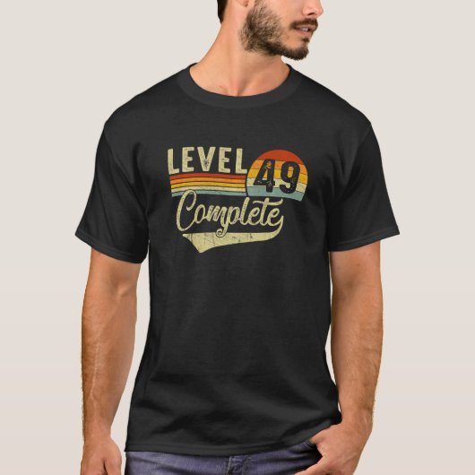 T-shirt Niveau 49 Gamers Vidéo Rétro Complets Couple 49e A (Devant)