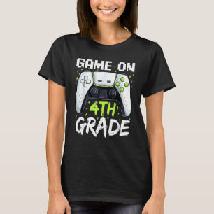 T-shirt Niveau 4e année Débloqué Jeu sur le retour en 4e a