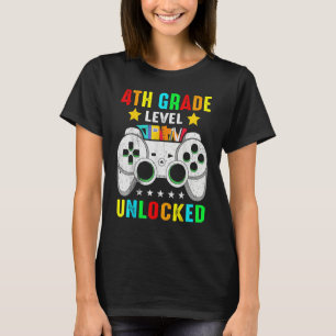 T-shirt Niveau 4e année Jeu vidéo débloqué Rentrée scolair