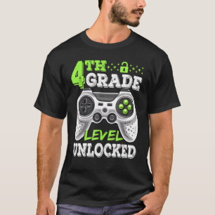 T-shirt Niveau 4e débloqué Jeu vidéo de rentrée scolaire