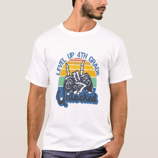 T-shirt Niveau 4th Grade Gaming Back To School (Devant)