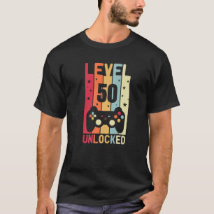T-shirt Niveau 50 Anniversaire déverrouillé 50 ans
