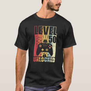 T-shirt Niveau 50 Anniversaire déverrouillé Niveau 50e Ann