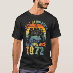 T-shirt Niveau 51 Déverrouillé 51e Anniversaire Joueur 197