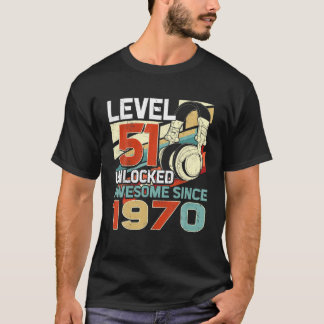 T-shirt Niveau 51 Déverrouillé Étonnant Depuis 1970 51E An