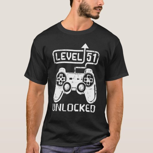 T-shirt Niveau 51 Déverrouillé Jeu vidéo de 51e Anniversai (Devant)