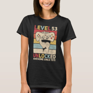T-shirt Niveau 53 Déverrouillé 53 Ans Hommes Anniversaires
