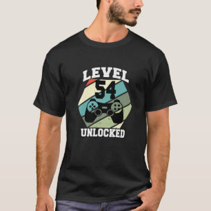 T-shirt Niveau 54 Déverrouillé 54 Ans Retro 80S 54E Birt