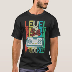 T-shirt Niveau 54 Jeu vidéo déverrouillé 54e anniversaire
