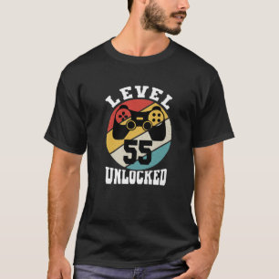 T-shirt Niveau 55 Déverrouillé 55 Ans Retro 80S 55E Birt
