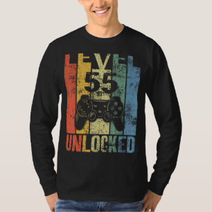 T-shirt Niveau 55 Déverrouillé 55e anniversaire pour les j