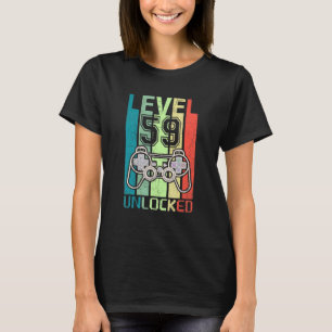 T-shirt Niveau 59 Jeu vidéo déverrouillé 59e anniversaire