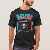 T-shirt Niveau 5 Anniversaire Garçon 5 ans Jeux Vidéo Cade (Devant)