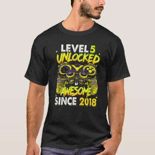 T-shirt Niveau 5 Débloqué Incroyable Depuis Anniversaire 2