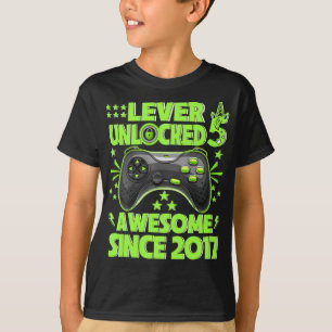 T-shirt Niveau 5 Déverrouillé Awesome 2017 jeu vidéo 5e
