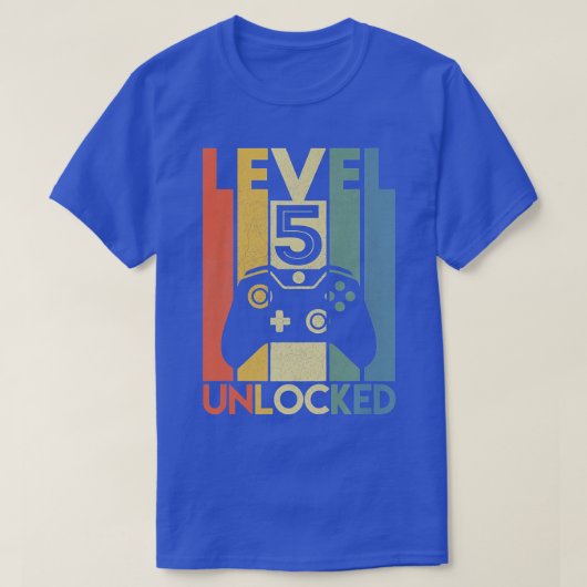 T-shirt Niveau 5 Déverrouillé Funny Video Gamer 5e anniver (Design devant)