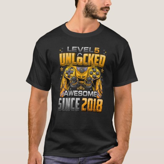 T-shirt Niveau 5 déverrouillé stupéfiant depuis 2018 5e an (Devant)
