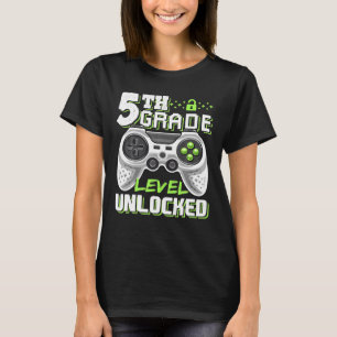 T-shirt Niveau 5e Débloqué Jeu Vidéo Rentrée Scolaire