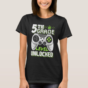 T-shirt Niveau 5e Débloqué Jeu Vidéo Rentrée Scolaire