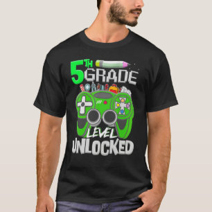 T-shirt Niveau 5e Débloqué Jeu Vidéo Rentrée Scolaire