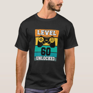 T-shirt Niveau 60 Déverrouillé 60 Ans Retro 80S 60E Birt