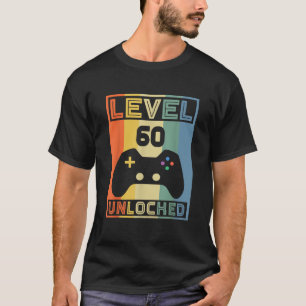 T-shirt Niveau 60 Jeu vidéo déverrouillé 60e Anniversaire