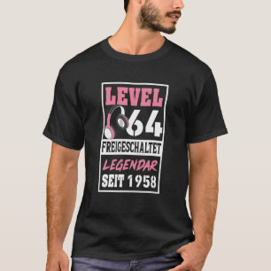 T-shirt Niveau 64 ans Gamer Girl depuis 1958 Anniversaire 