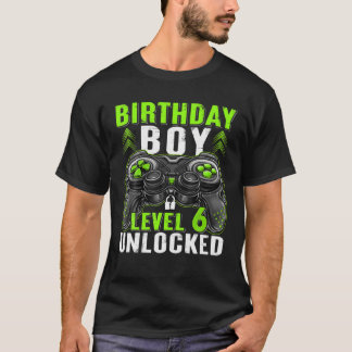 T-shirt Niveau 6 Anniversaire Déverrouillé Garçon 6 ans Ga