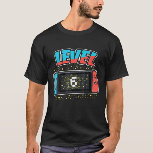 T-shirt Niveau 6 Anniversaire Garçon 6 ans Jeux Vidéo Cade (Devant)